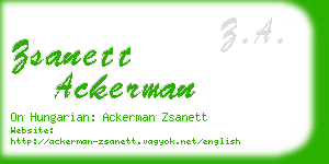 zsanett ackerman business card
